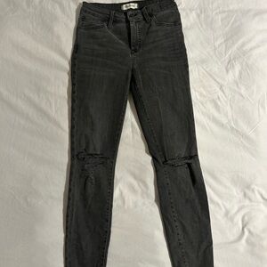 Madewell Black Skinny Jeans with Distressed Details